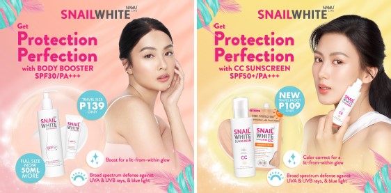 Protect and perfect your skin with its secret sidekick: sunscreen SNAILWHITE’s sun-shielding glow duo is perfect for rain or shine